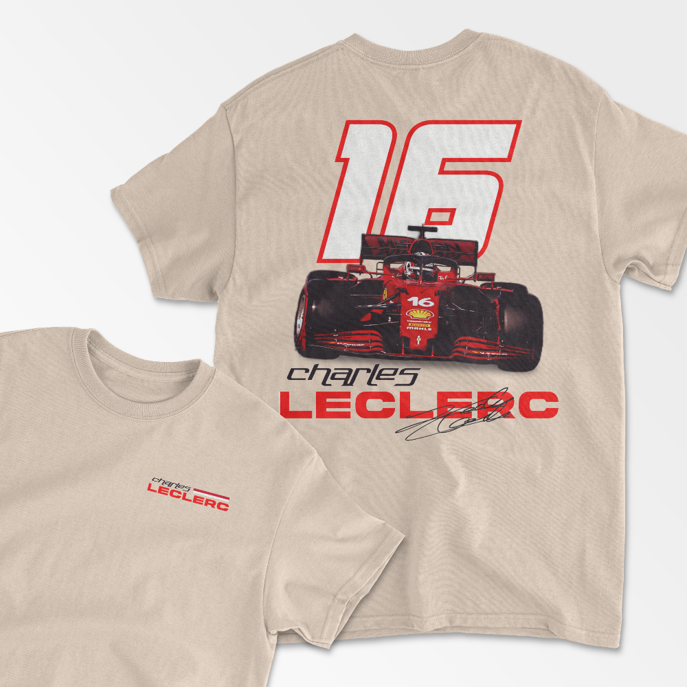 Leclerc T-shirt Formula Race Shirt F1 Gift Inspired Formula Racing Driver Aesthetic Retro Unisex Crewneck Cotton Two Side Tee