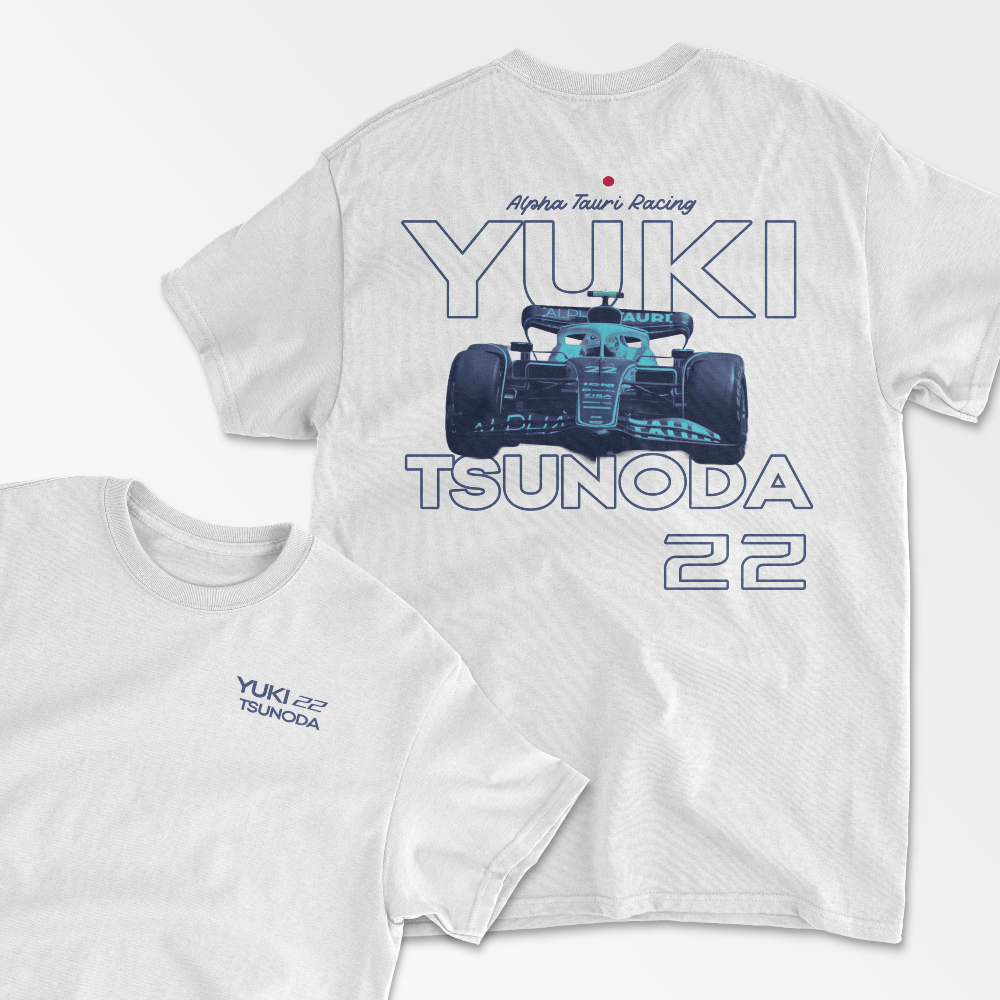 Tsunoda Tshirt Formula Racing Tee Japanese F1 Race Driver Shirt F1 Gift Racing Inspired Shirt Aesthetic Racing Clothing Unisex Cotton Tee