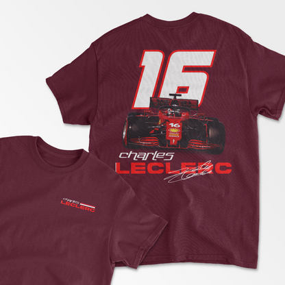 Leclerc T-shirt Formula Race Shirt F1 Gift Inspired Formula Racing Driver Aesthetic Retro Unisex Crewneck Cotton Two Side Tee