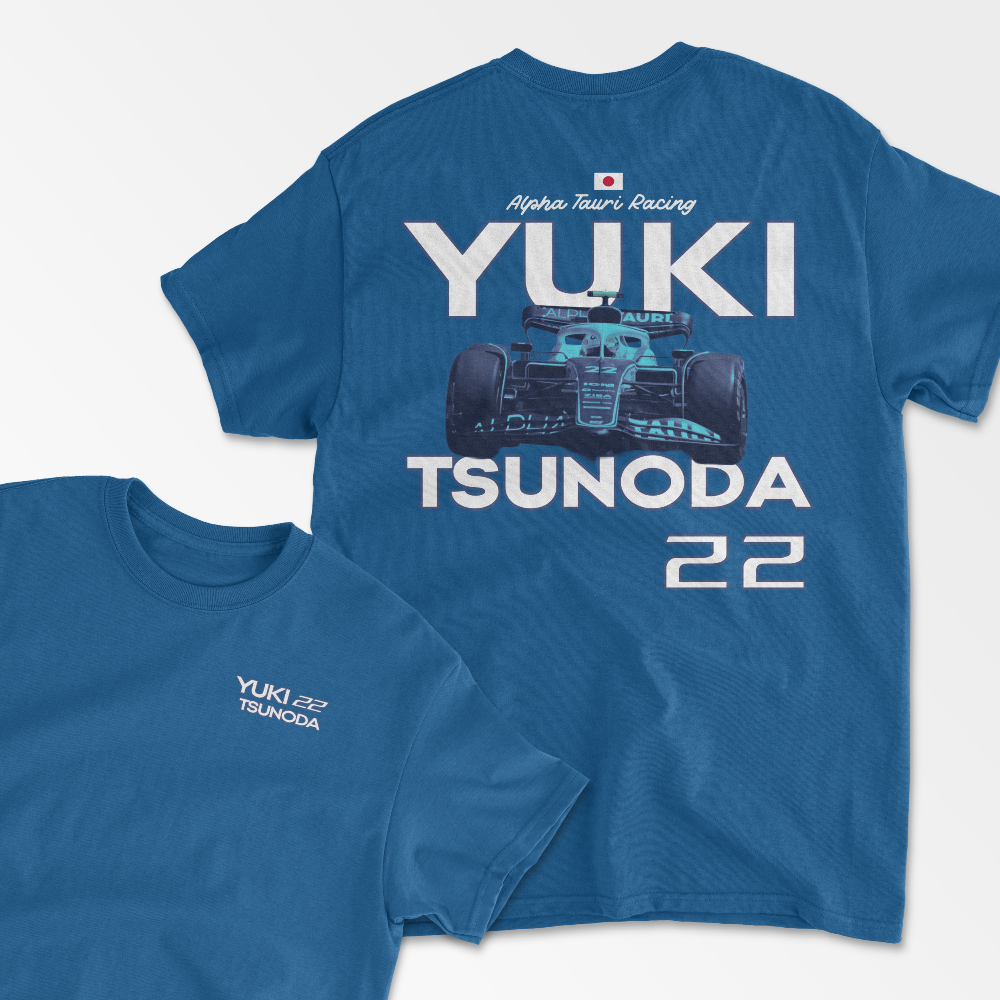 Tsunoda Tshirt Formula Racing Tee Japanese F1 Race Driver Shirt F1 Gift Racing Inspired Shirt Aesthetic Racing Clothing Unisex Cotton Tee