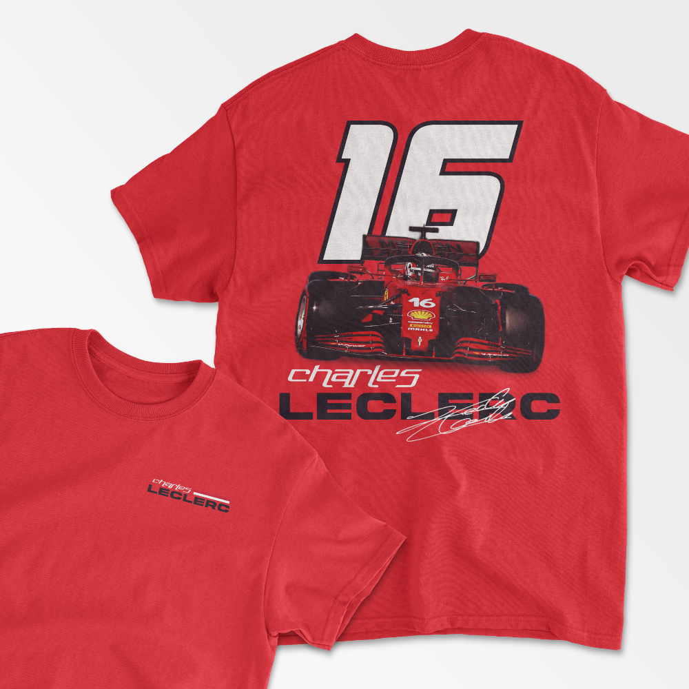 Leclerc T-shirt Formula Race Shirt F1 Gift Inspired Formula Racing Driver Aesthetic Retro Unisex Crewneck Cotton Two Side Tee