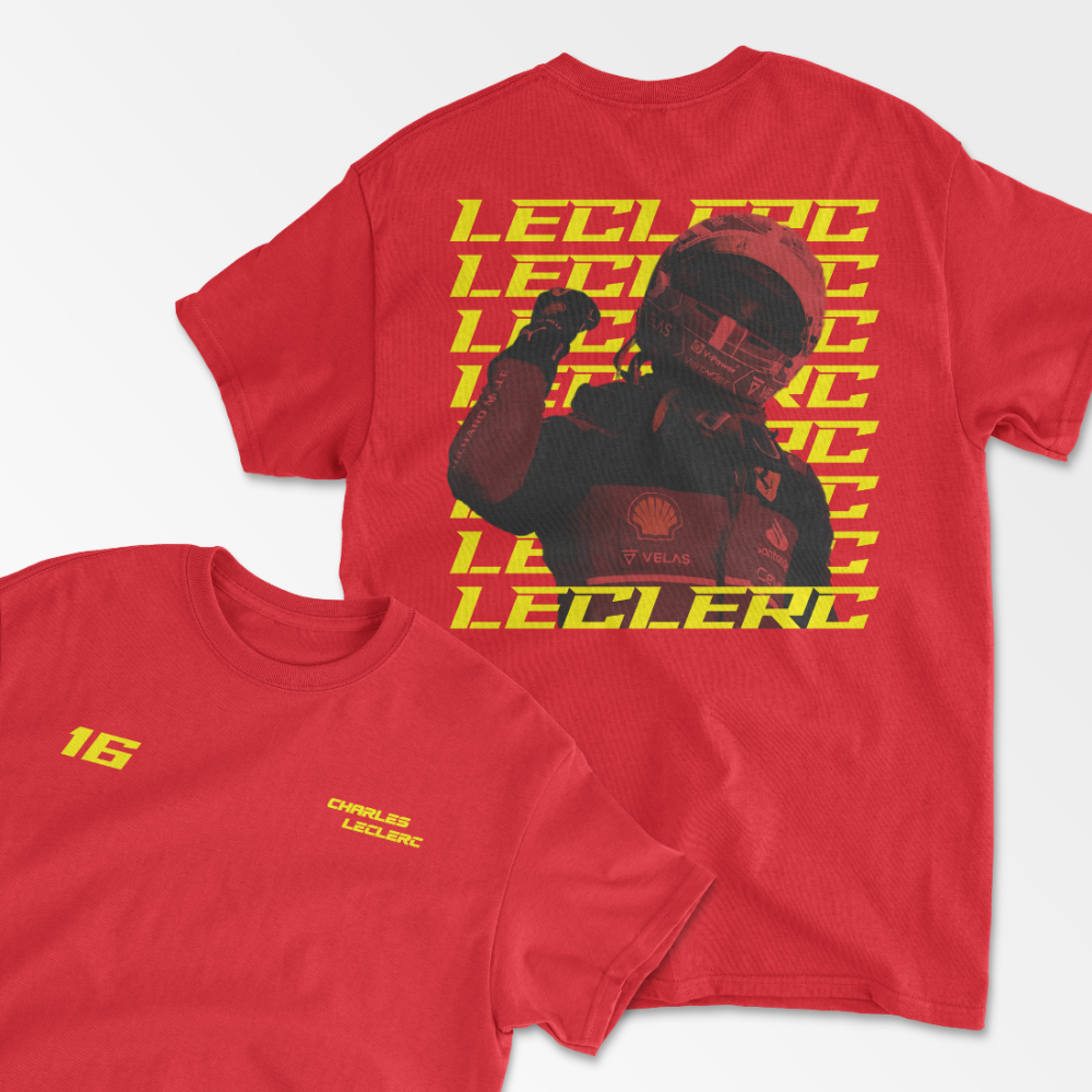 Leclerc Inspired T-shirt Formula Racing Shirt F1 Gift  Formula Race Driver Charles Aesthetic Retro Unisex Crewneck Cotton Tee for Men Women