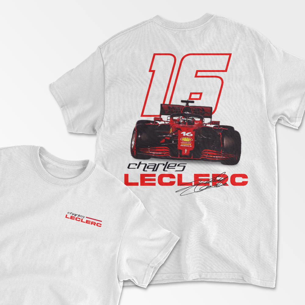 Leclerc T-shirt Formula Race Shirt F1 Gift Inspired Formula Racing Driver Aesthetic Retro Unisex Crewneck Cotton Two Side Tee