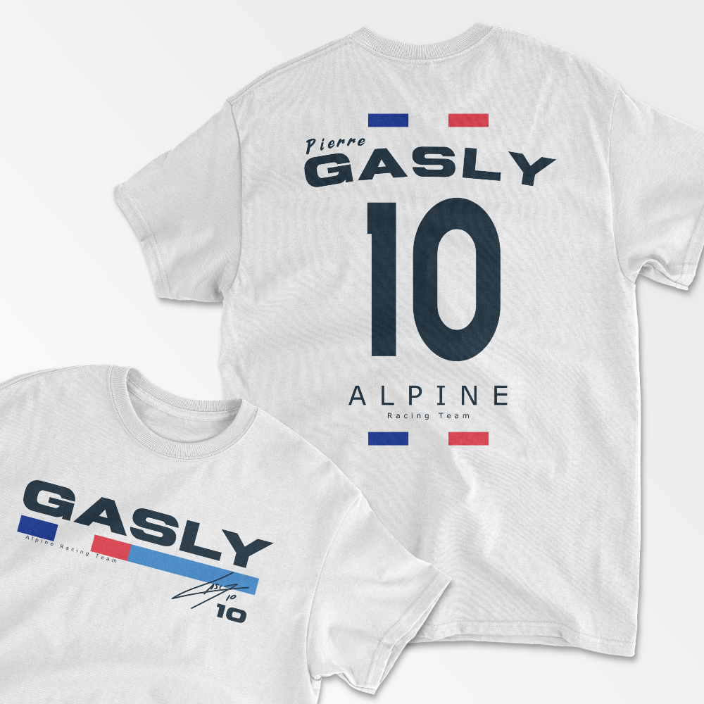 Gasly Tshirt  Formula Racing Tee French Pierre F1 Gift Racing Inspired Shirt Cotton Aesthetic Unisex Racing Clothing