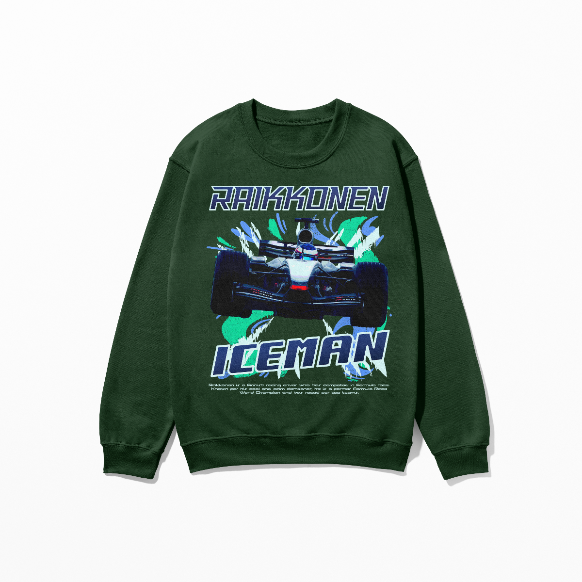 Raikkonen Iceman Sweatshirt Formula Race Shirt Retro Rap Concept Design F1 Fan Gift Finnish World Champion Unisex Crewneck Sweatshirt