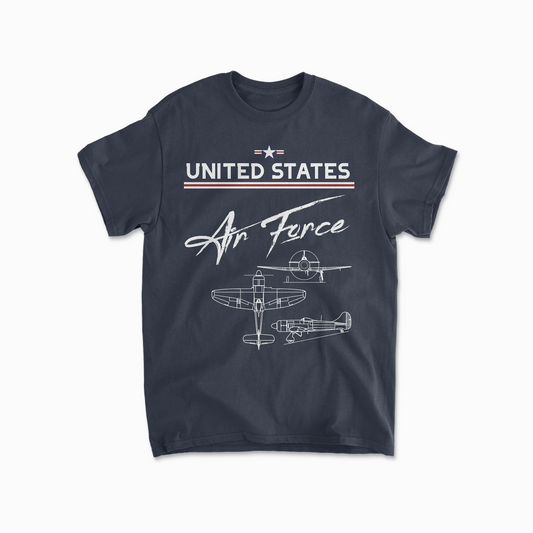 United States T-Shirt USAF WW2 Veteran Shirt Aviator Soldier Tee Army Pilot Gift Military Gear Crewneck Shirt