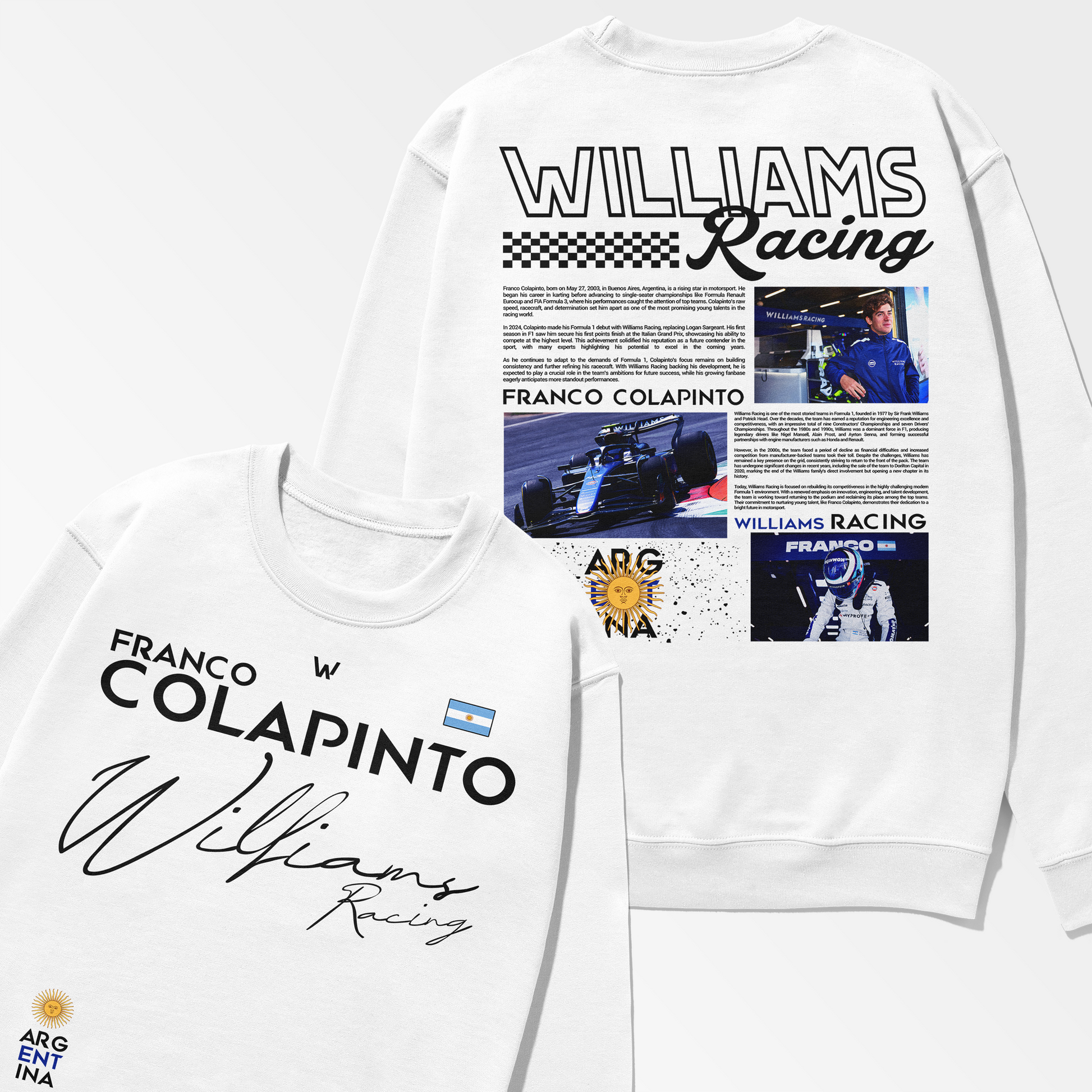 Franco Colapinto Inspired Swearshirt | Williams Racing Formula 1 Shirt | F1 Gift