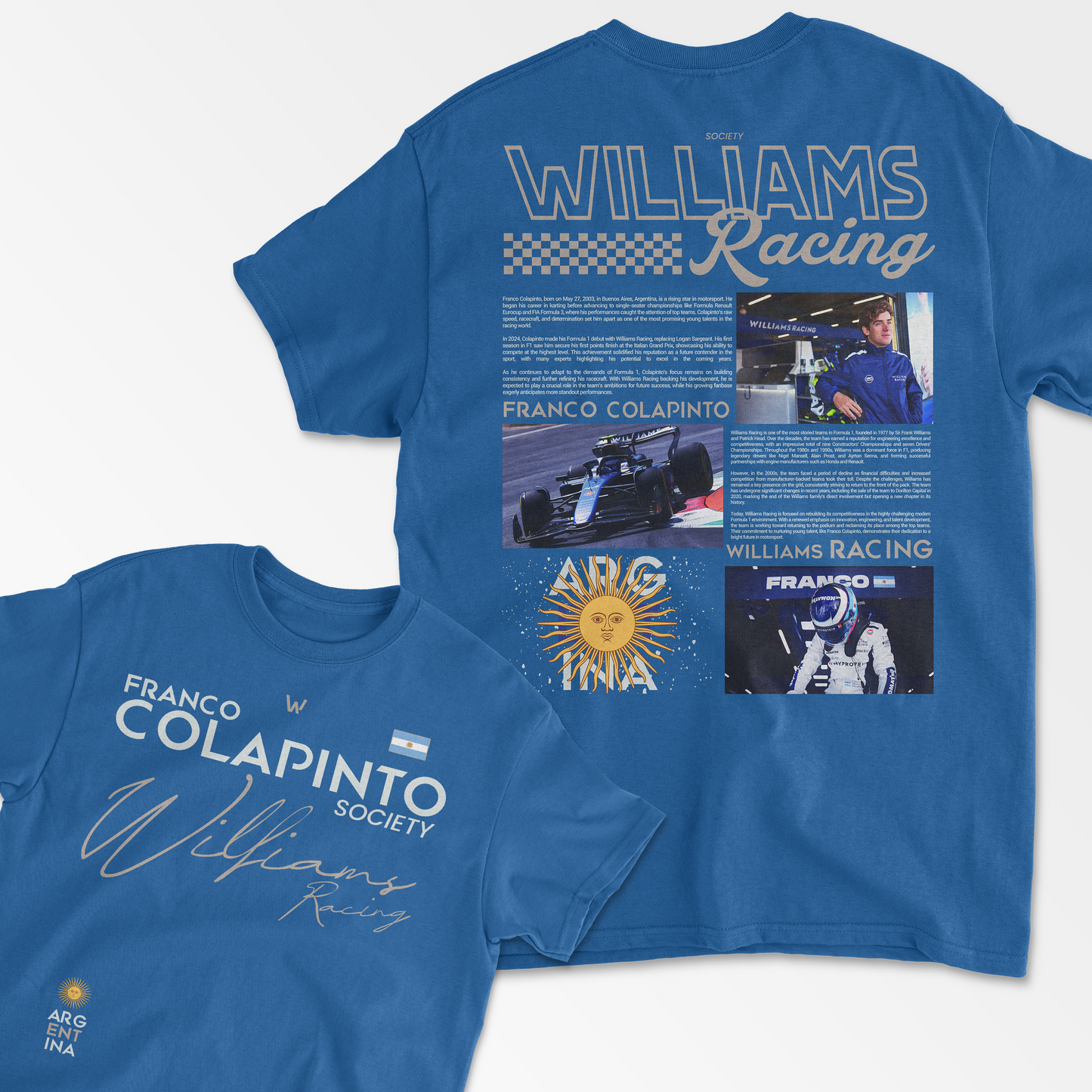 Franco Colapinto Inspired T-Shirt | Williams Racing Formula 1 Shirt | F1 Gift