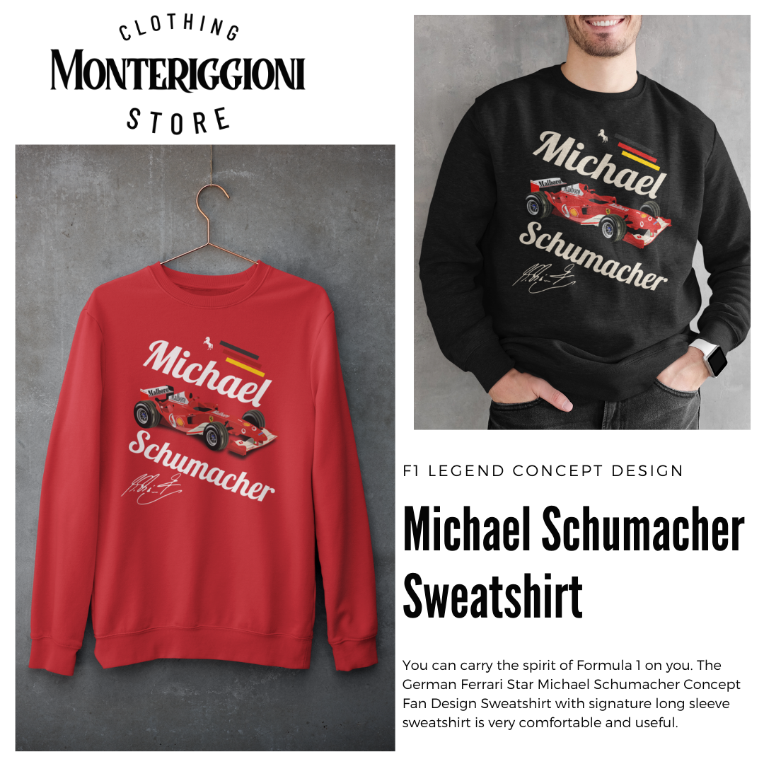 Schumacher Concept Design Sweatshirt Formula Racing Sweater Germany F1 Legend Michael Gift Unisex Crewneck Sweatshirt For Men Women