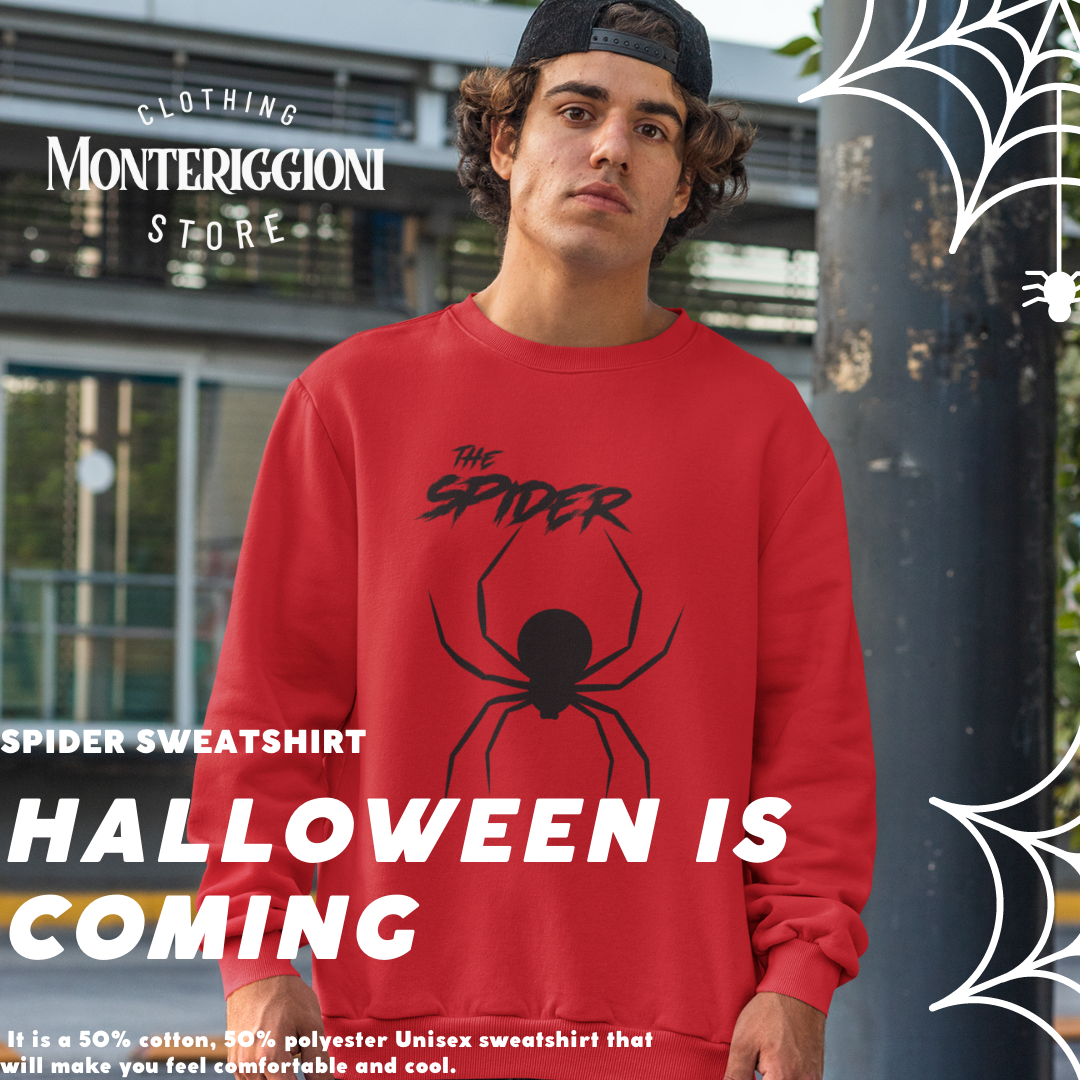 The Spider Sweatshirt Halloween Spider Pullover Sweatshirt Spider Lover Gift Animal Lover Unisex Spooky Season Crewneck Sweatshirt