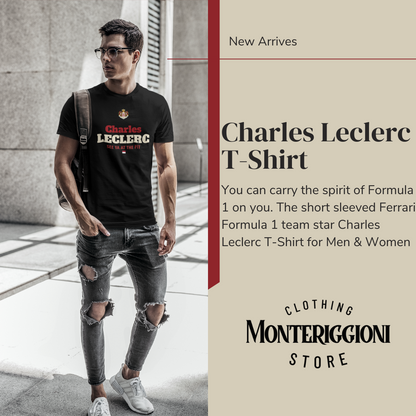 Leclerc F1 T-Shirt Formula Racing Tee Monaco Coat of Arms Shirt Pitstop T-Shirt F1 Gift for Men & Women