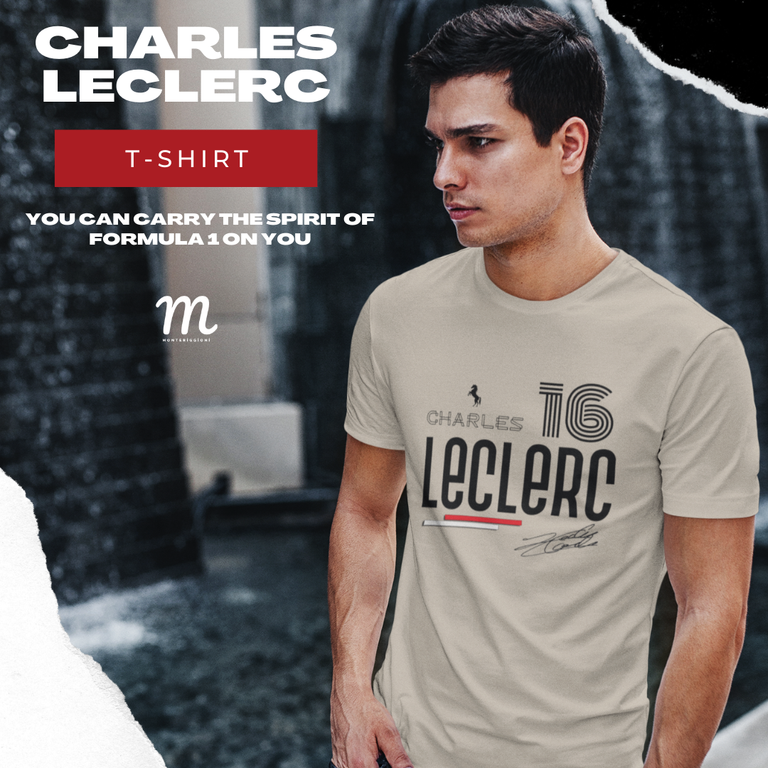 Leclerc T-shirt Formula Racing Shirt F1 Gift Formula Race Driver Charles Retro Unisex Crewneck Cotton Tee for Men & Women