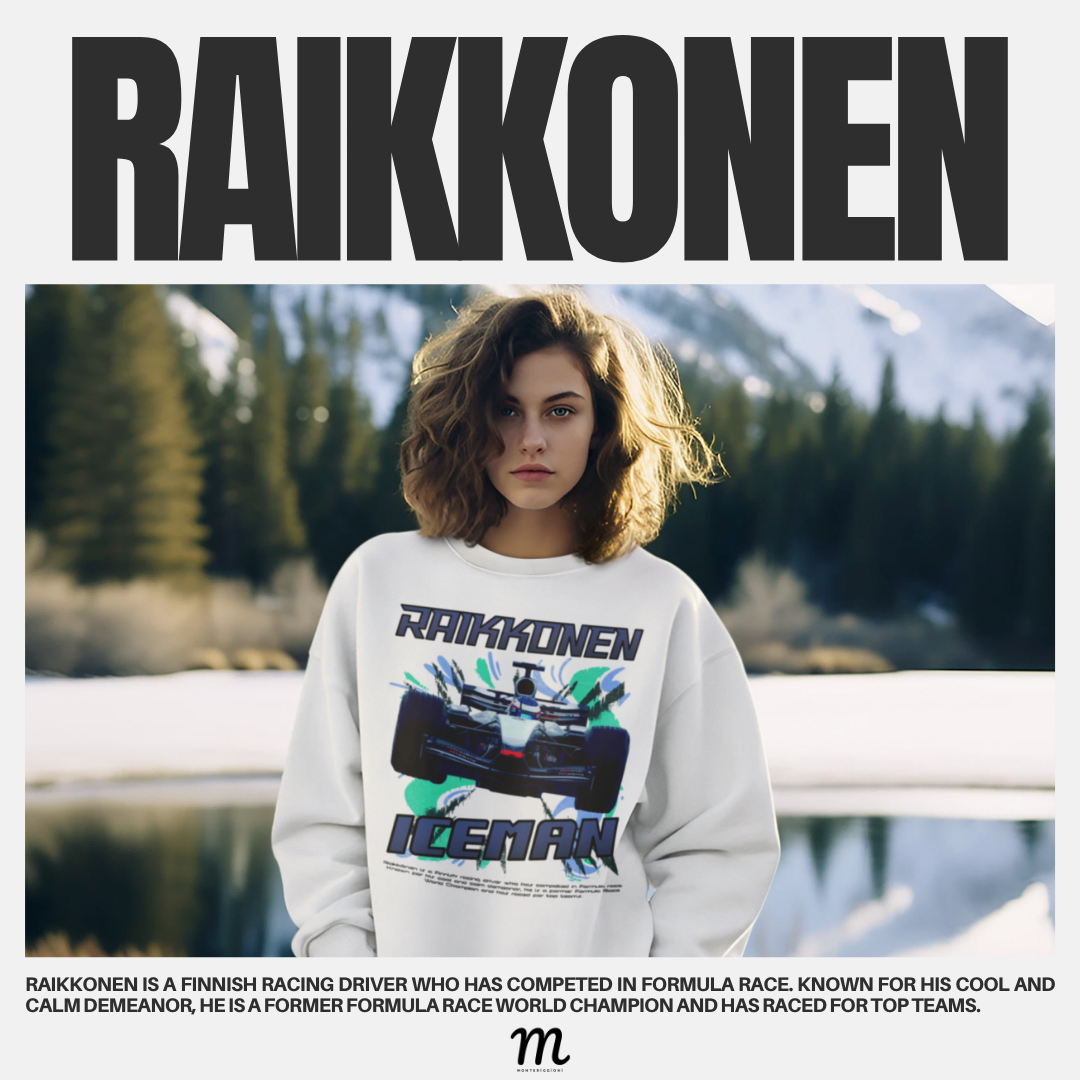 Raikkonen Iceman Sweatshirt Formula Race Shirt Retro Rap Concept Design F1 Fan Gift Finnish World Champion Unisex Crewneck Sweatshirt