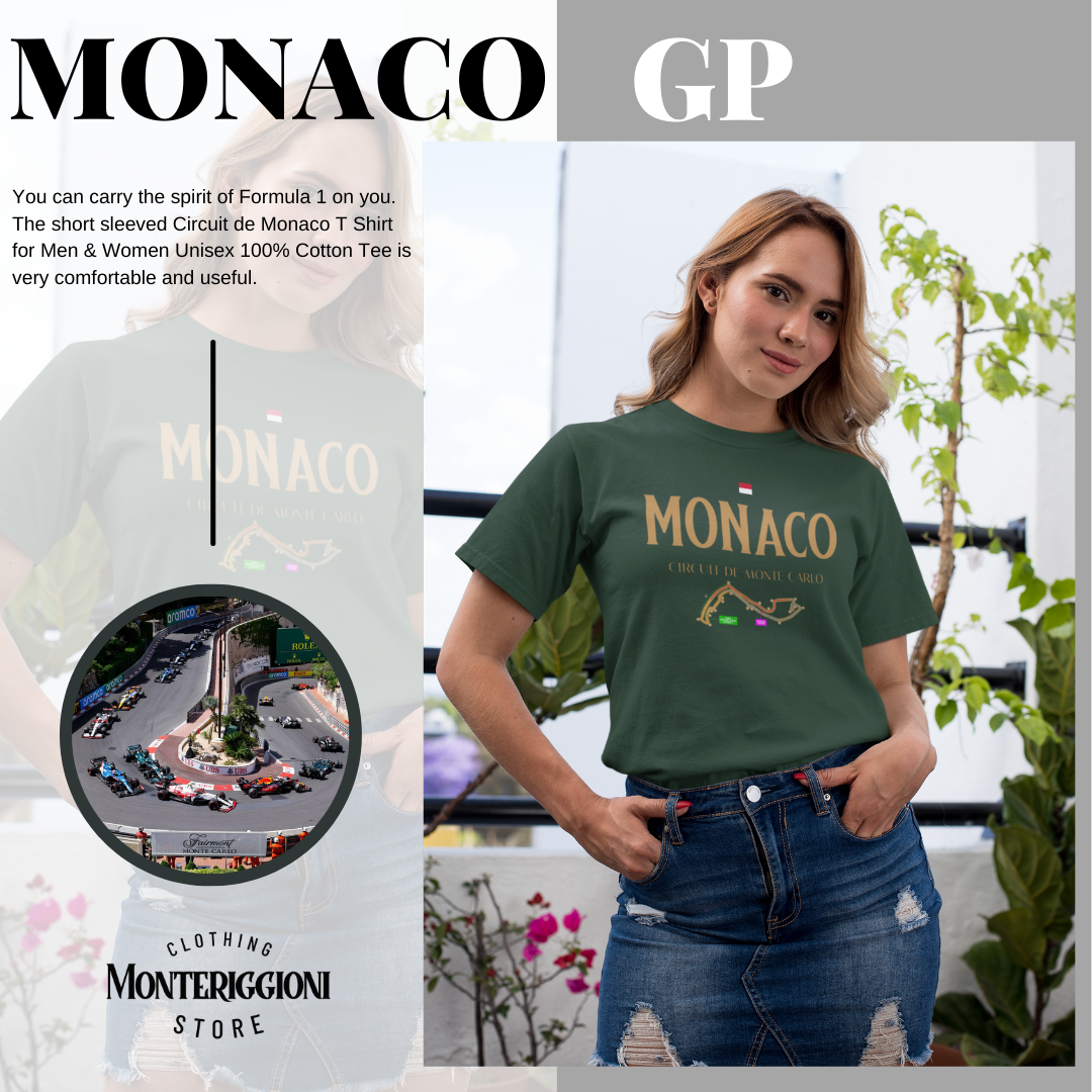 Monte Carlo Circuit de Monaco T-Shirt Formula Racing Shirt F1 Gift Monaco Race Tee Unisex Crewneck Tshirt for Men & Women