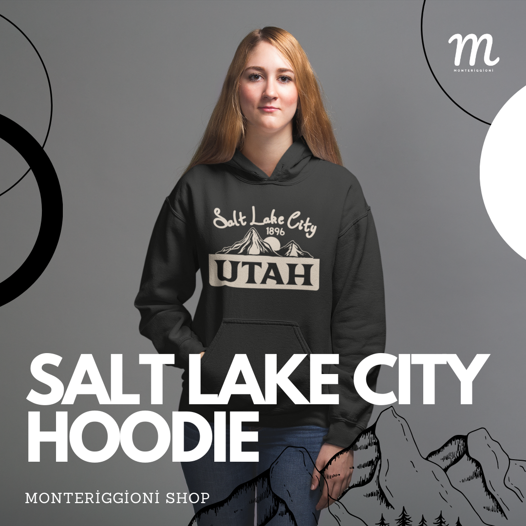 Black Utah Salt Lake City Hoodie College Sweatshirt University Shirt Utah State Gift National Park Hoodie Unisex Hooded Sweatshirt for Men Women