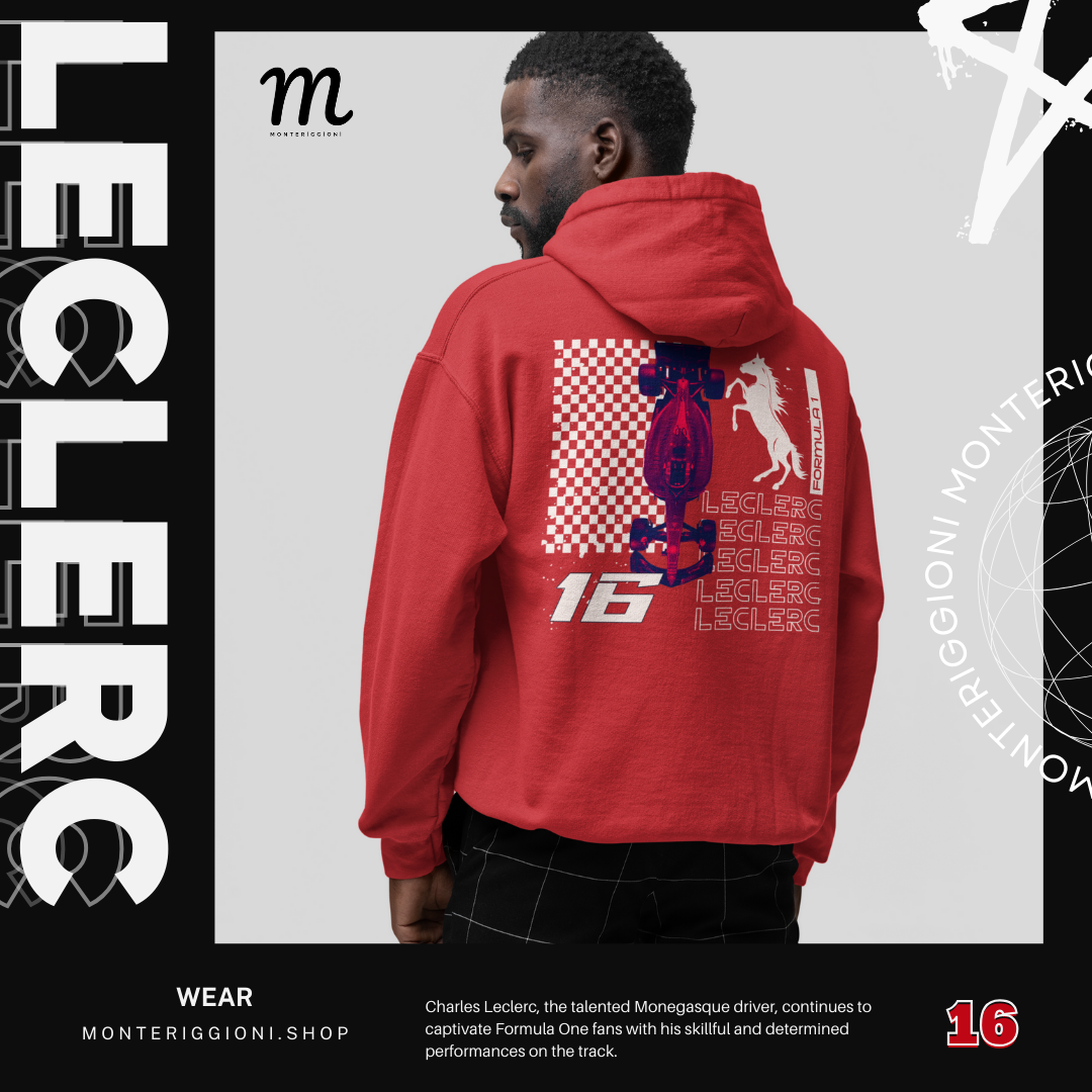 Red Leclerc Grunge Heavy Blend Hoodie | Inspired Charles Sweatshirt | Formula Race Long Sleeve Pullover | Sainz Shirt