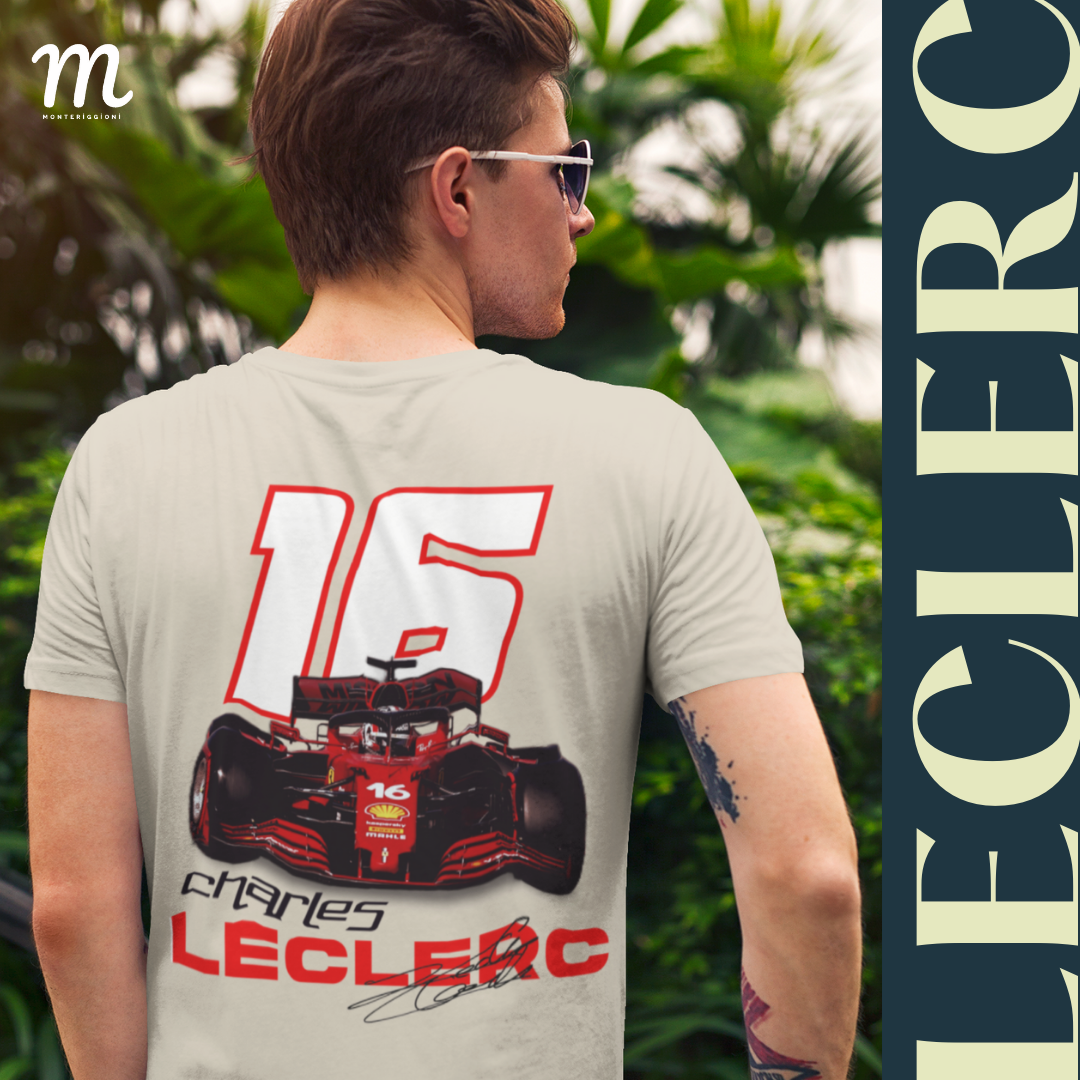 Leclerc T-shirt Formula Race Shirt F1 Gift Inspired Formula Racing Driver Aesthetic Retro Unisex Crewneck Cotton Two Side Tee