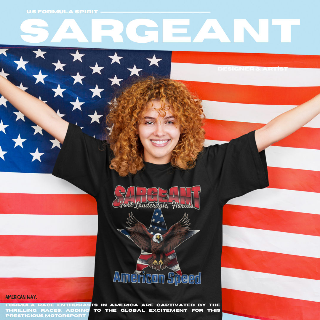 Sargeant Patriotic T-shirt Formula Race Shirt F1 Gift Inspired Formula Racing Driver Aesthetic Retro Unisex Crewneck Cotton Two Side Tee