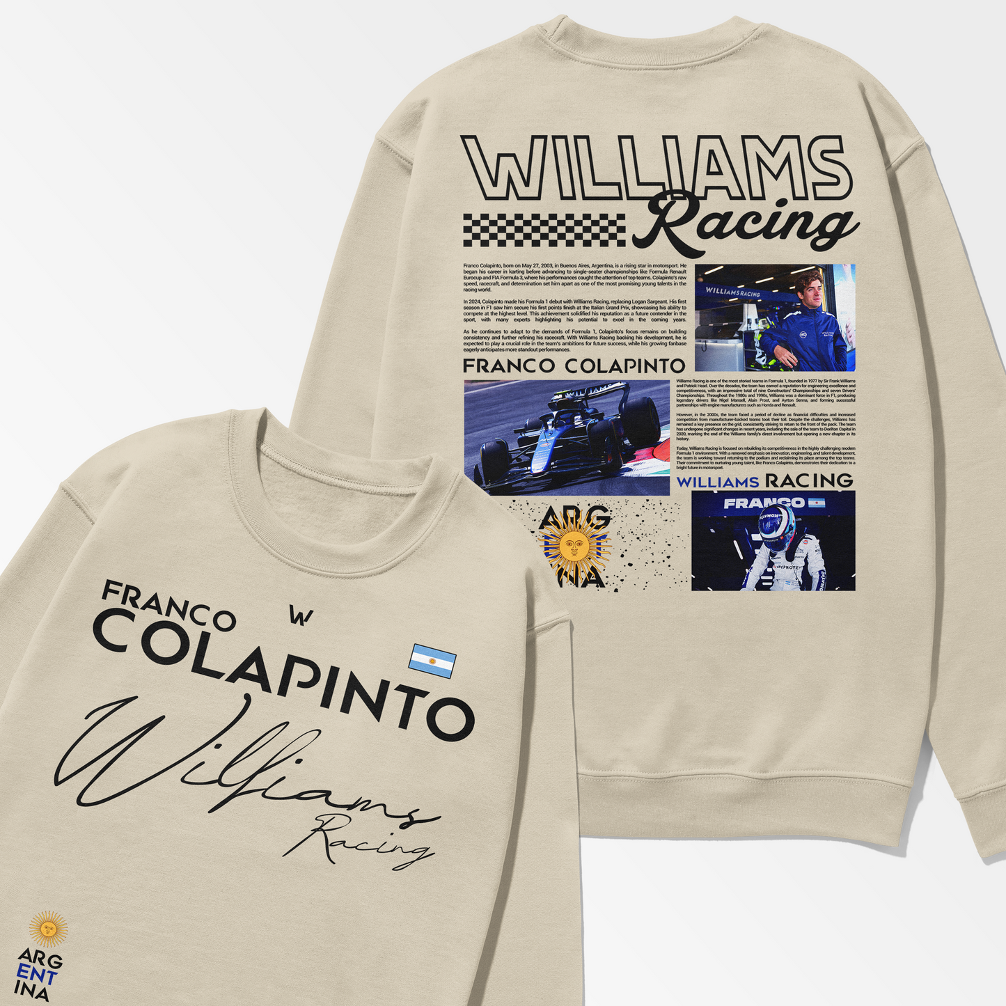 Franco Colapinto Inspired Swearshirt | Williams Racing Formula 1 Shirt | F1 Gift