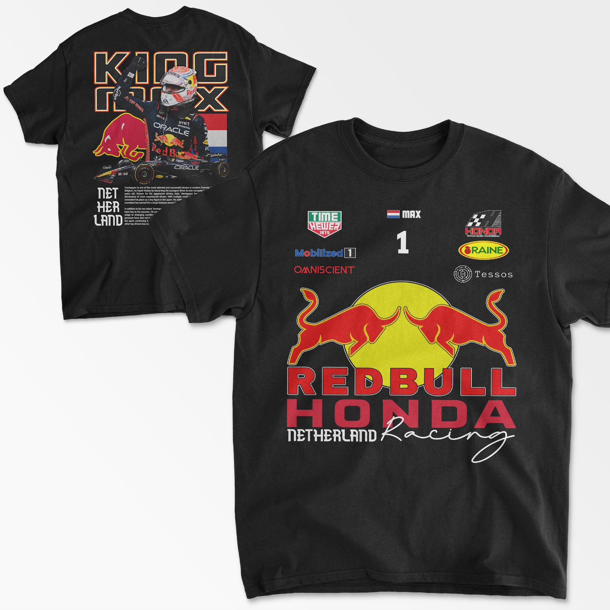 Redbull Formula 1 Inspired Max Verstappen T-Shirt | Honda Tee