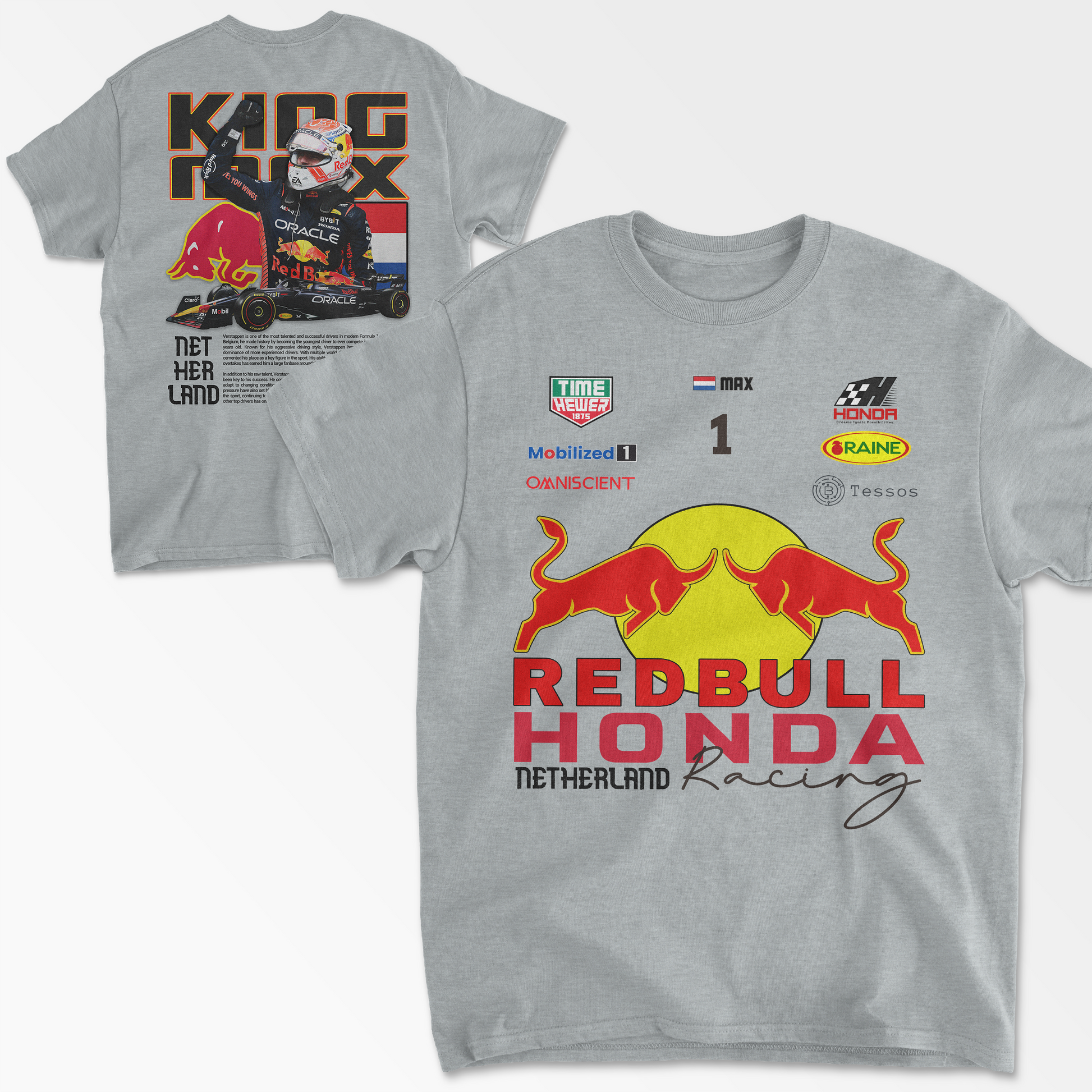 Redbull Formula 1 Inspired Max Verstappen T-Shirt | Honda Tee