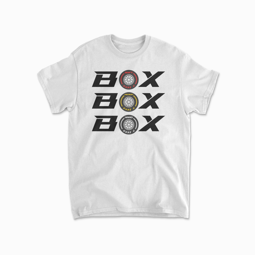 BOX BOX BOX Shirt - Formula Race Tshirt - F1 Merch -  Pit Lane - F1 Gift - Unisex Heavy Cotton Tee