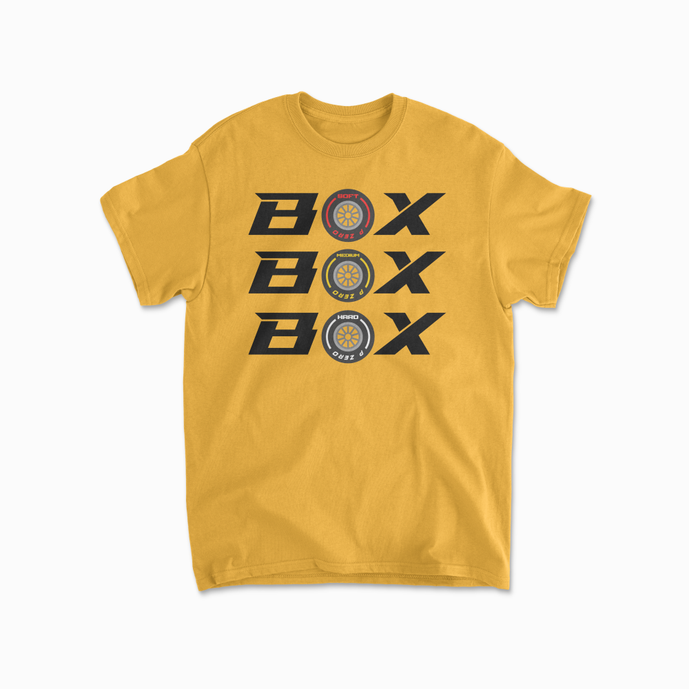 BOX BOX BOX Shirt - Formula Race Tshirt - F1 Merch -  Pit Lane - F1 Gift - Unisex Heavy Cotton Tee