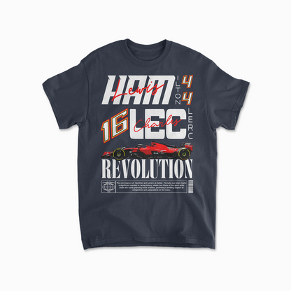 Navy Hamilton Leclerc T-Shirt, Formula Shirt, Racing Lover Tee, F1 Gift, Driver Shirt, Racing Merch, Streetwear Shirt, Unisex Heavy Cotton Tee