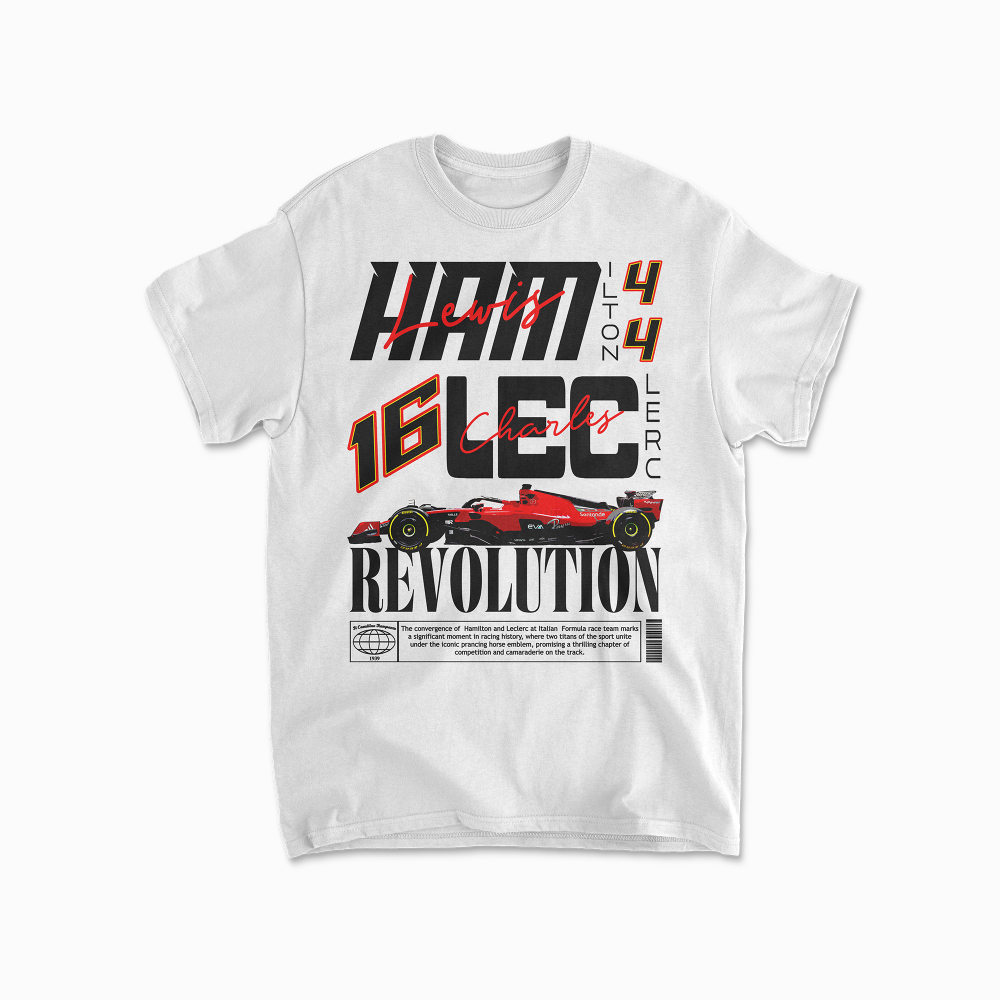 White Hamilton Leclerc T-Shirt, Formula Shirt, Racing Lover Tee, F1 Gift, Driver Shirt, Racing Merch, Streetwear Shirt, Unisex Heavy Cotton Tee