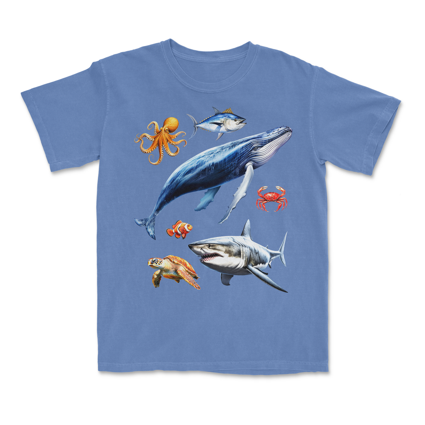 Ocean Sea Creatures Retro Marine Life Graphic T-Shirt