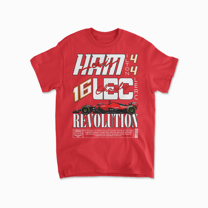 Red Hamilton Leclerc T-Shirt, Formula Shirt, Racing Lover Tee, F1 Gift, Driver Shirt, Racing Merch, Streetwear Shirt, Unisex Heavy Cotton Tee