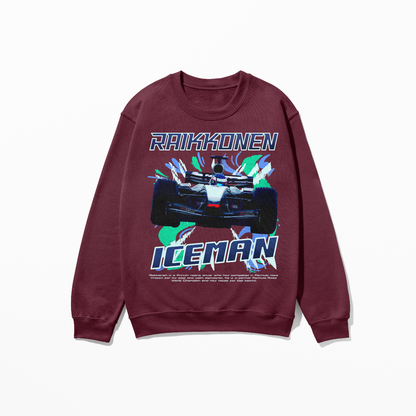 Raikkonen Iceman Sweatshirt Formula Race Shirt Retro Rap Concept Design F1 Fan Gift Finnish World Champion Unisex Crewneck Sweatshirt