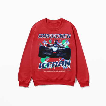 Raikkonen Iceman Sweatshirt Formula Race Shirt Retro Rap Concept Design F1 Fan Gift Finnish World Champion Unisex Crewneck Sweatshirt