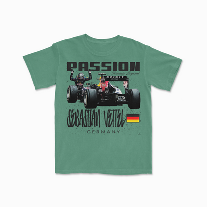 Vettel Tshirt Formula Racing T-Shirt Motorsport Clothing German Legend Sebastian F1 Gift Formula Race Unisex Garment-Dyed T-shirt