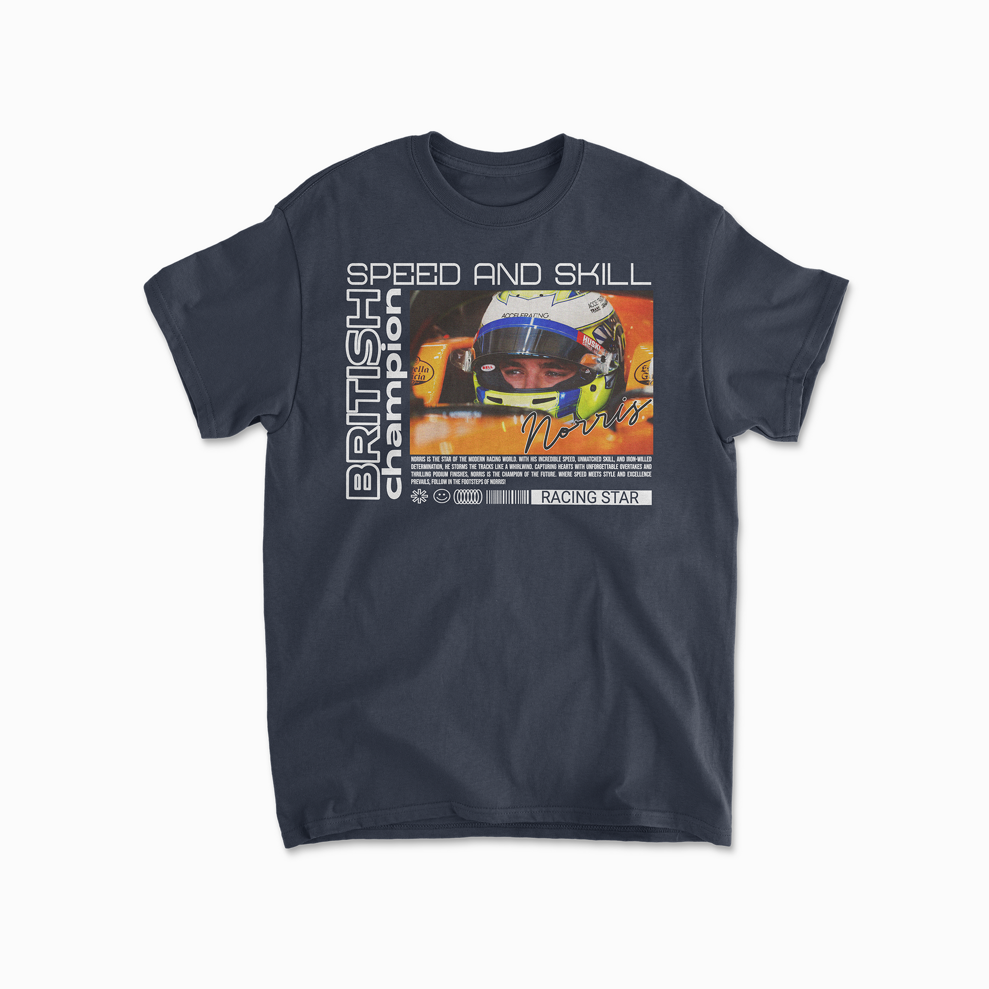 Navy Lando Norris Inspired Formula 1 Racing T-Shirt